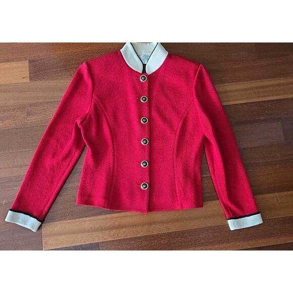 BEAUTIFUL St John collection Blazer jacket red size 2 - Picture 1 of 8